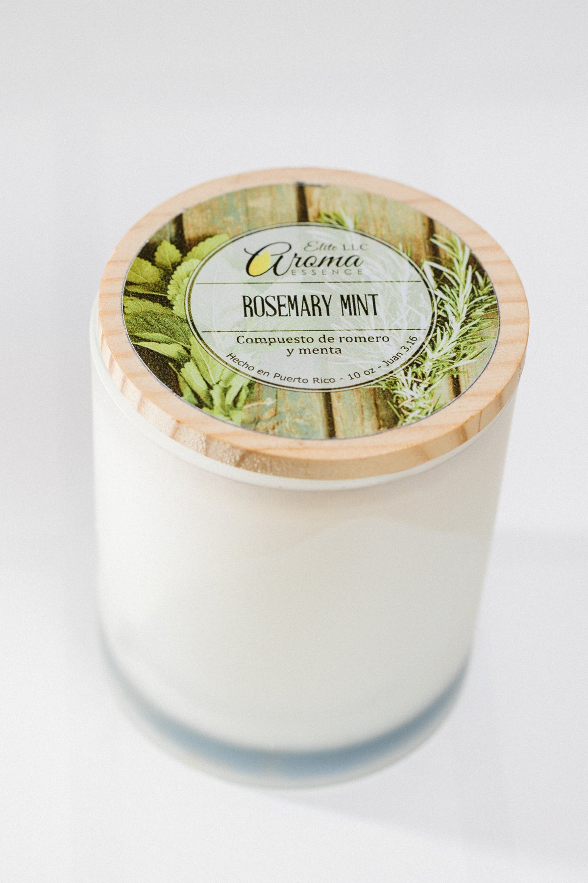 Vela Aromática Rosemary Mint – Romero y Menta – 10 oz